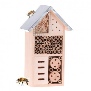 Casetta hotel per insetti 15x9x26cm in legno da appendere 2