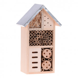 Casetta hotel per insetti 15x9x26cm in legno da appendere