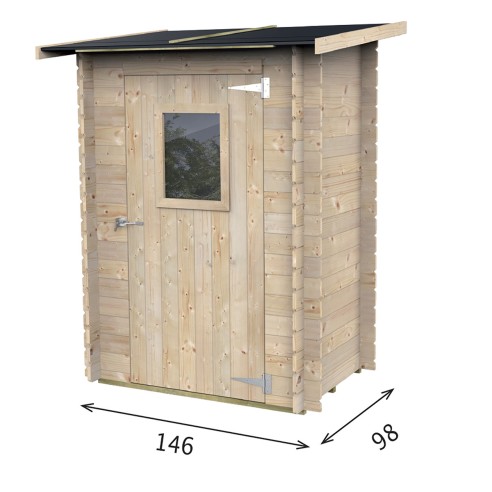 Casetta Hobby porta singola finestrata 146x98xh197cm misure