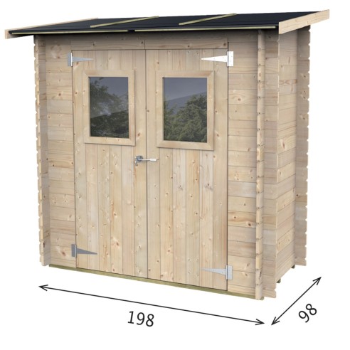 Casetta Hobby porta doppia finestrata 198x98xh197cm misure