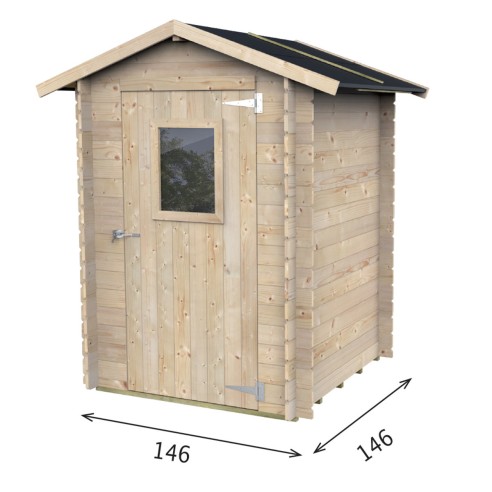 Casetta Hobby porta singola finestrata 146x146xh204cm misure