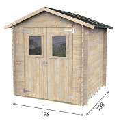 Casetta da giardino Hobby porta doppia finestrata 198x198xh215cm misure