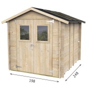 Casetta da giardino Hobby porta doppia finestrata 198x248xh215cm