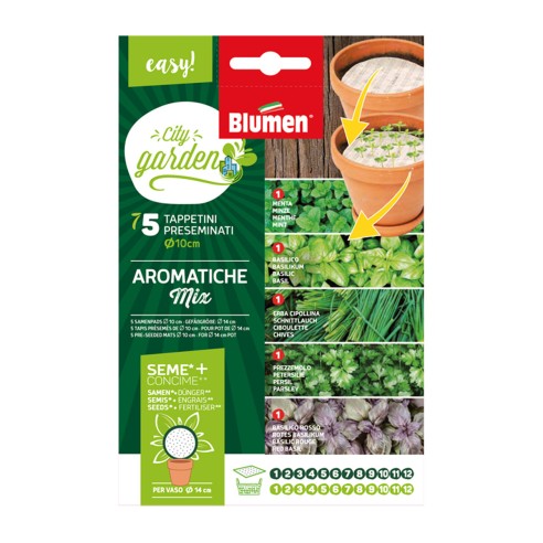 Semi in tappetini preseminati 10cm feltrini City Garden Aromatiche