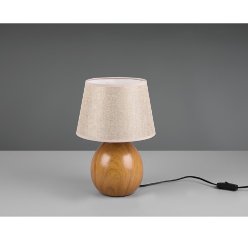 Lampada da tavolo Luxor base legno 1xE27