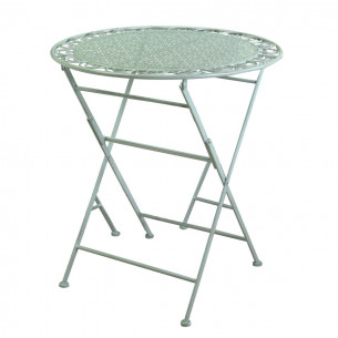 Tavolo metallo Ragusa verde tondo con 2 sedie pieghevoli Vacchetti 2