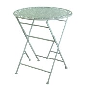 Tavolo metallo Ragusa verde tondo con 2 sedie pieghevoli