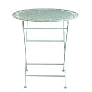 Tavolo metallo Ragusa verde tondo con 2 sedie pieghevoli