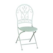 Tavolo metallo Ragusa verde tondo con 2 sedie pieghevoli