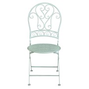 Tavolo metallo Ragusa verde tondo con 2 sedie pieghevoli