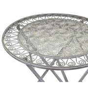 Tavolo metallo Ragusa grigio tondo con 2 sedie pieghevoli Vacchetti