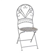 Tavolo metallo Ragusa grigio tondo con 2 sedie pieghevoli Vacchetti