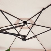 Ombrellone da giardino palo laterale in alluminio D. 3m ecrù 1