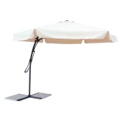 Ombrellone da giardino palo laterale in alluminio D. 3m ecrù