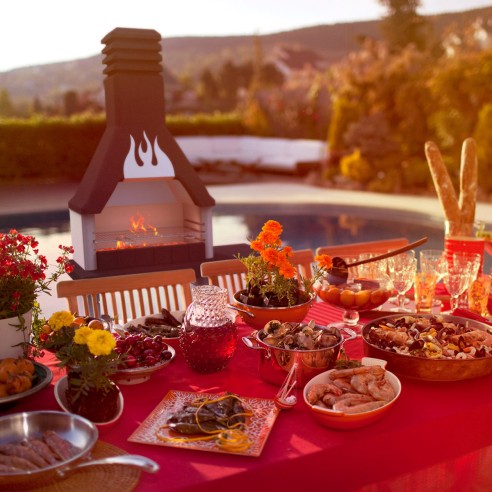 Barbecue in calcestruzzo a legna Design Sarom Prometeo