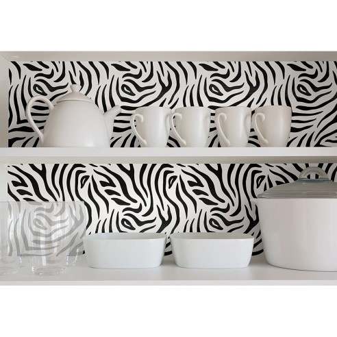 Pellicola adesiva per mobili in vinile Zebra 45cmx2m