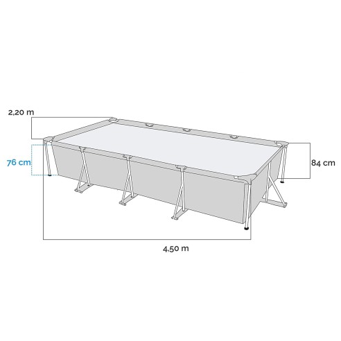 Piscina fuori terra Intex Frame 450x220xh84cm 28273 dimensioni