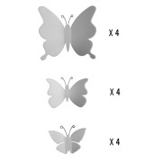 Crearreda Spring Decor decorazione adesiva per pareti 3D Farfalle bianco 12pz