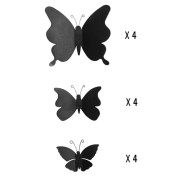 Crearreda Spring Decor decorazione adesiva per pareti 3D Farfalla nero 12pz