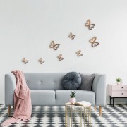 Crearreda Spring Decor decorazione adesiva per pareti 3D Farfalle rame 8pz ambientata