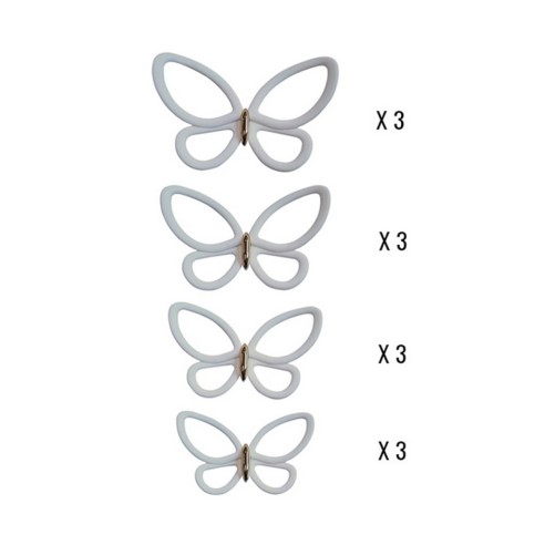 Crearreda Spring Decor decorazione adesiva per pareti 3D Farfalle bianco 12pz