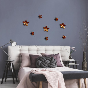Crearreda Spring Decor decorazione adesiva per pareti 3D Fiori bronzo 8pz ambientata