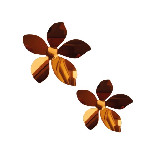 Crearreda Spring Decor decorazione adesiva per pareti 3D Fiori bronzo 8pz