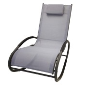 Sedia a dondolo in tessuto grigio Casa Collection