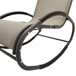 Sedia a dondolo in tessuto tortora Casa Collection 2