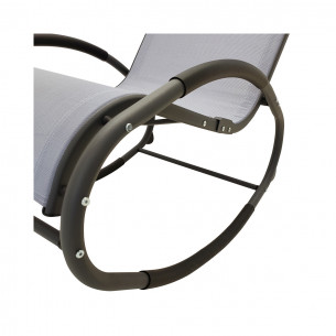 Sedia a dondolo in tessuto grigio Casa Collection 2