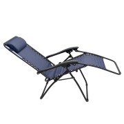 Sedia pieghevole reclinabile Zero Gravity blu aperta