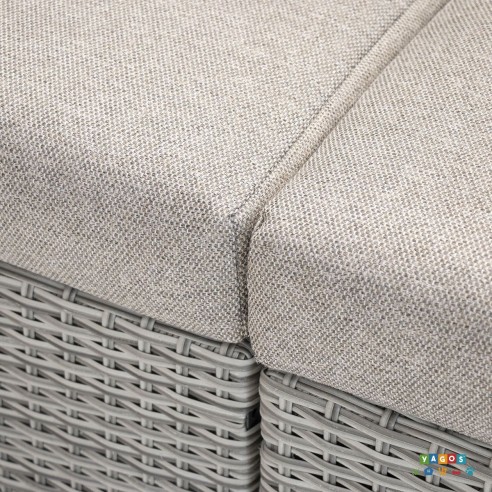 Salotto da giardino in alluminio con cuscini in tessuto grigio 3626S