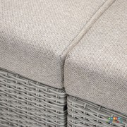 Salotto da giardino in alluminio con cuscini in tessuto grigio 3626S