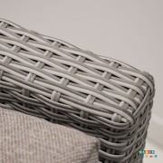 Salotto da giardino in alluminio con cuscini in tessuto grigio 3626S