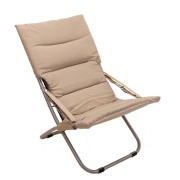 Sdraio pieghevole in acciaio e tessuto imbottito mod. canapone beige
