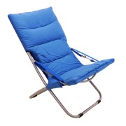 Sdraio pieghevole in acciaio e tessuto imbottito mod. canapone blu