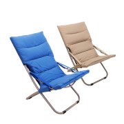 Sdraio pieghevole in acciaio e tessuto imbottito mod. canapone