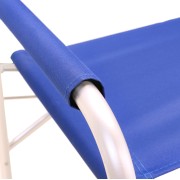 Sedia regista pieghevole in alluminio e tessuto blu bracciolo