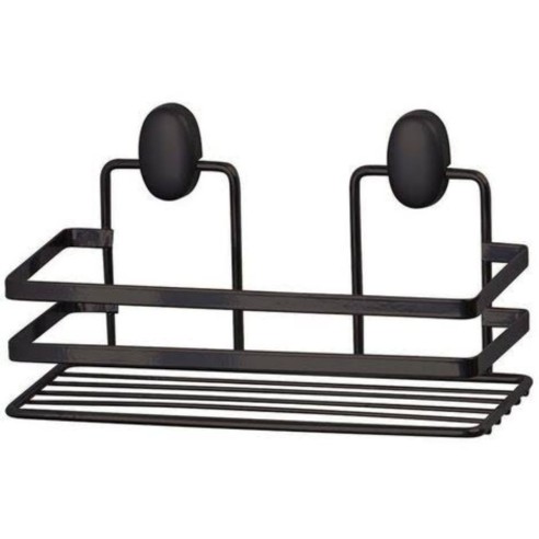 Mensola doccia rettangolare 1 ripiano acciaio nero Cover Black