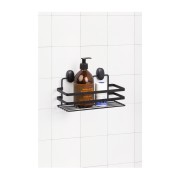 Porta sapone doccia rettangolare 1 ripiano in acciaio nero Cover Black ambientata