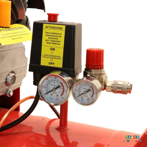 Compressore ad aria coassiale 100L 2200W 3HP lubrificato regolatore pressione