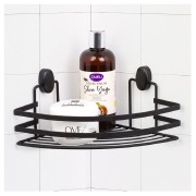 Portasapone doccia angolare 1 ripiani acciaio nero Cover Black ambientata