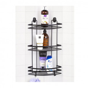 Mensola doccia angolare 3 ripiani acciaio nero Cover Black 2