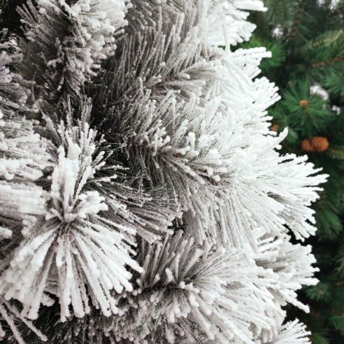 Albero di Natale innevato Des Alpes 210 cm Flora dettaglio rami