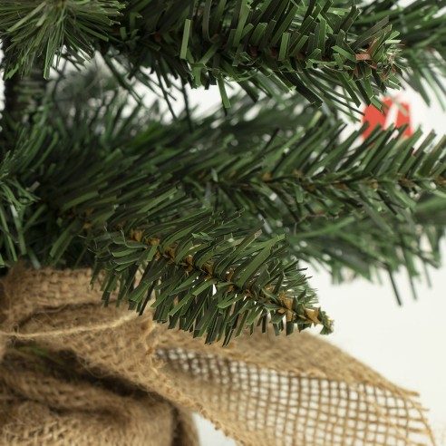 Albero di Natale Pinetto con base in juta Flora dettaglio rami