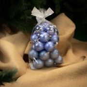 Palline di Natale in plastica blu Ø 6 cm confezione da 24 pezzi