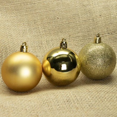 Palline di Natale in plastica oro Ø 6 cm