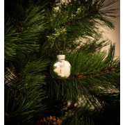 Palline di Natale in vetro mix argento Ø 4 cm lucida