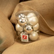 Palline di Natale in vetro mix argento Ø 4 cm