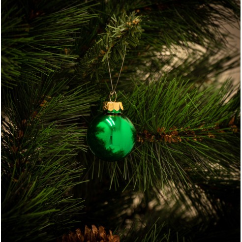 Palline di Natale in vetro Ø 4 cm verde lucido